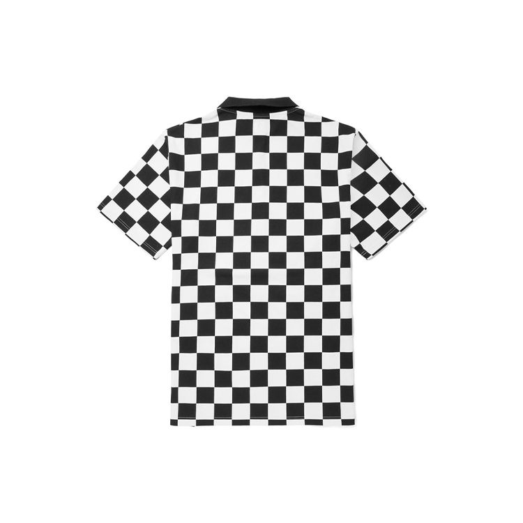 Vans Black And White Checkerboard Polo Style Three Quarter Sleeve Dress Women Dresses VN0A5F22P2T