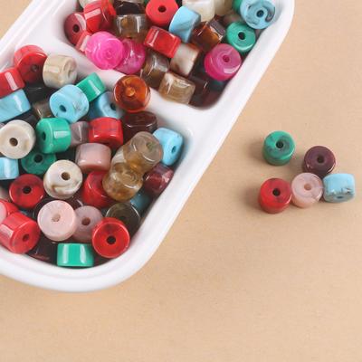 12Mm Akrilik Silindirik Boncuklar Retro Lekeli Düz Delikli Boncuklar Gevşek Boncuklar El Yapımı Kendin Yap Bileklik Kolye Malzeme Aksesuarları