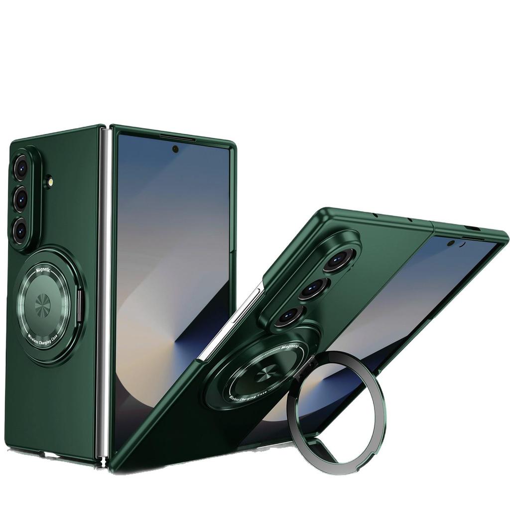 Samsung ZFold7 Skin-Feel Magnetic Stand Case, 360° Rotation, Wireless Charging, ZFold6/5 Compatible
