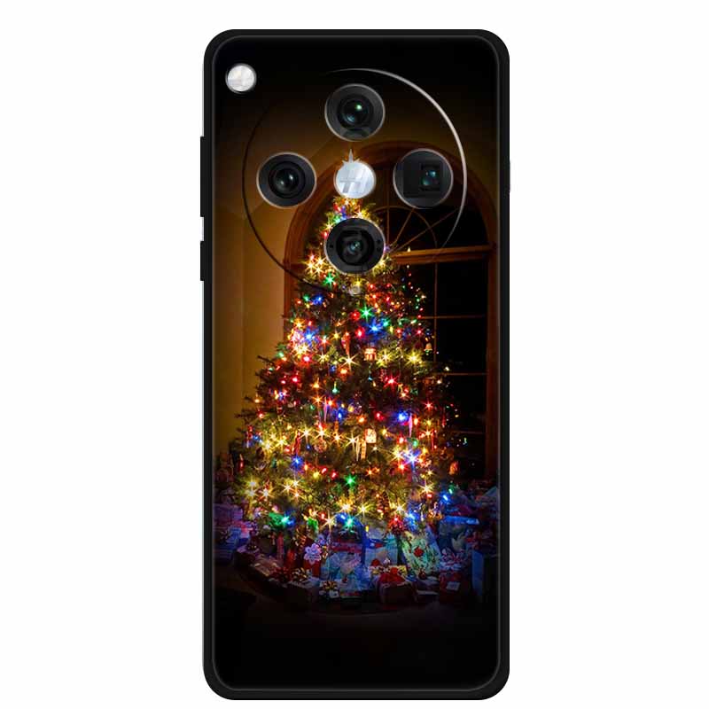 Christmas Cover For Oppo Find X8 Pro 5G 6.78"Black Silicone Cases TPU Santa Claus Christmas Tree Back Cover For Oppo Find X8 5G