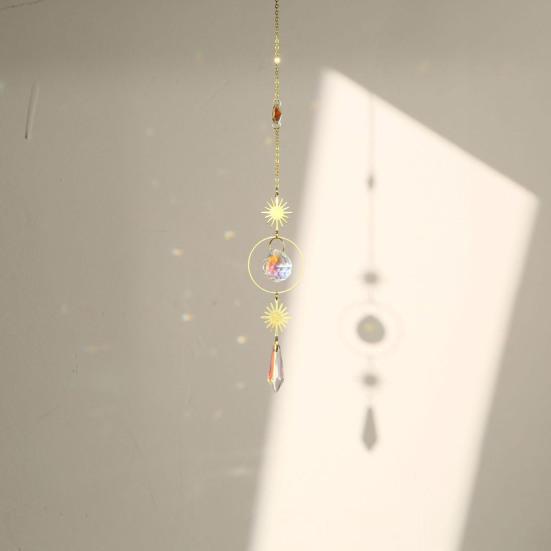 Yousheng Faux Crystal Sun Catchers Prismatic Wind Chimes Rainbow Prisms Hanging Ornaments for Home Balcony Garden Decor