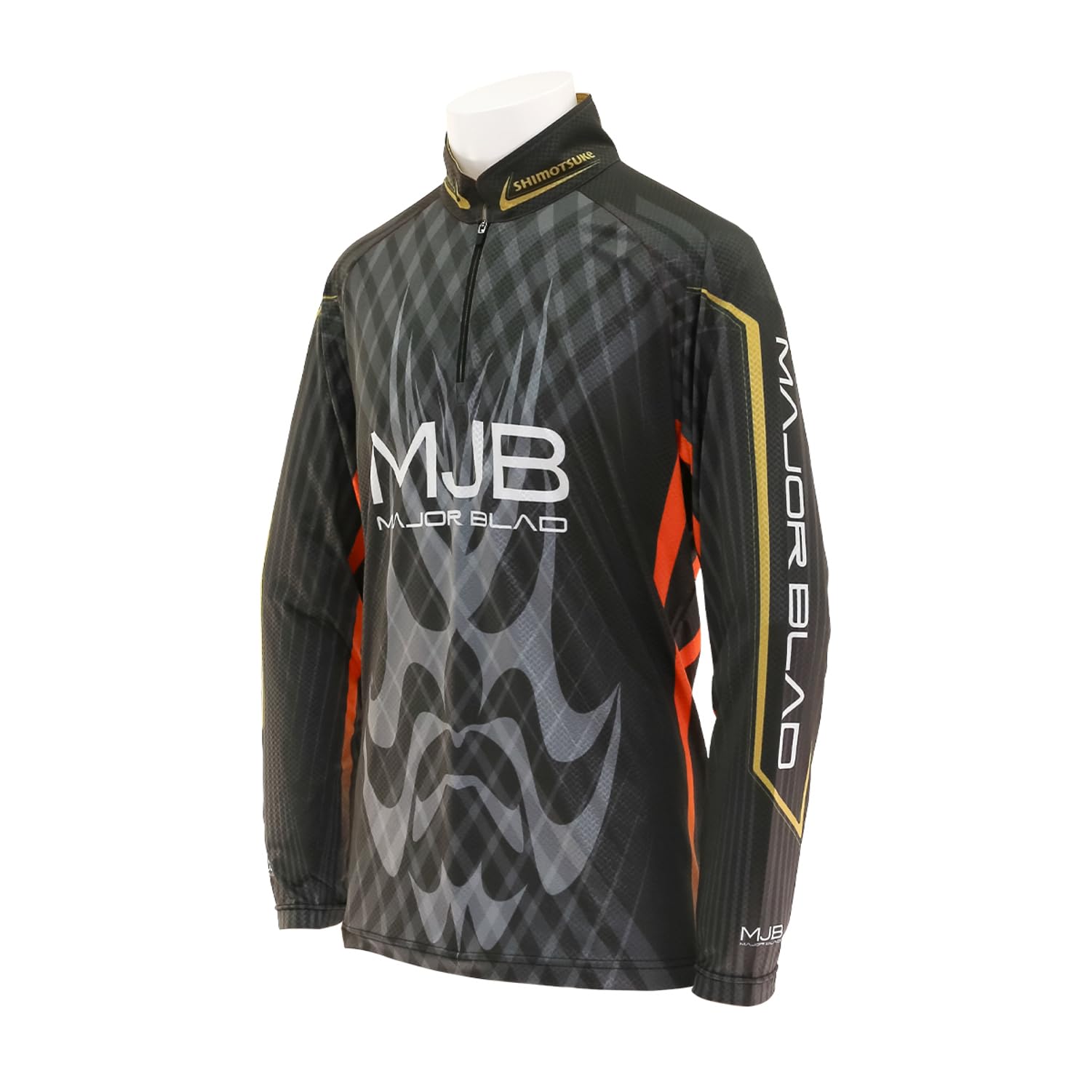 [Shimotsuke] SMS-510HS Ayu Shirt MJB Super Cool DRY Shirt HS (Long Sleeve) L Black x Gray
