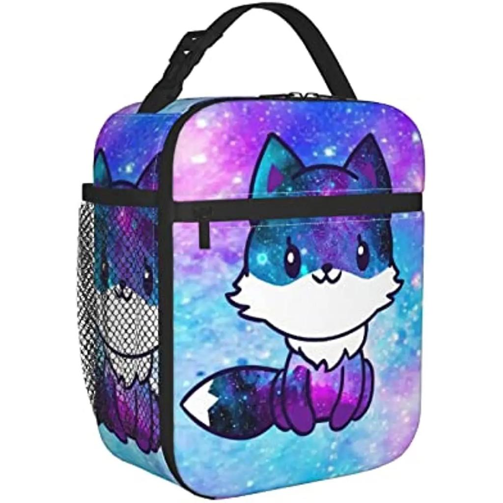 Galaxy Fox Insulated Lunch Box Bag Portable Lunch Tote For Women Men And Kids