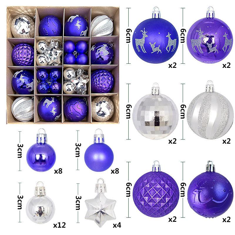 Christmas Tree Ornaments: Holiday Party Decor Ball Set with Gift Box