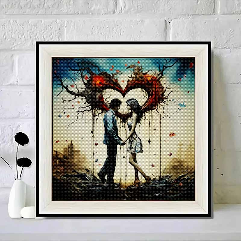 New Arrival 5D DIY Full Circle Diamond Painting "Love Tree for Couples" Embroidery Cross Stitch Home Decor Gift