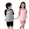 Modal Summer Pajamas: Ice Silk Short-Sleeve Set for Boys and Girls 