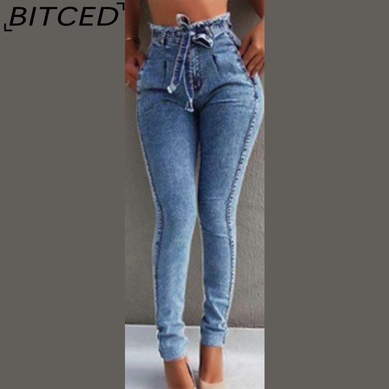 

BITCED Летняя уличная одежда больших размеров, модные хлопковые женские джинсы в тренде XXXXXL светло-синий