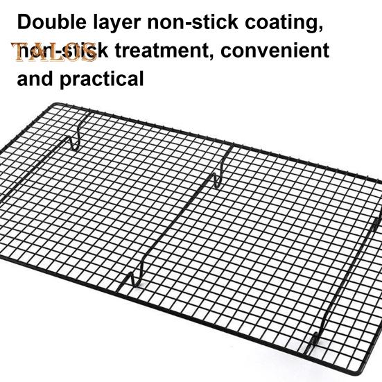 Baking Cooling Rack 18x10 Inches Carbon Steel Cooling Rack for Cakes Cookies BBQ Heat-Resistant & Space-Saving Non-Slip Grid Kitchen Shelf