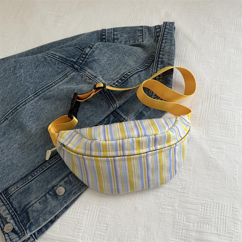

Stylish Korean Sling Bag Trendy Sports Crossbody Pouch For Everyday Use With Stripes жёлтый