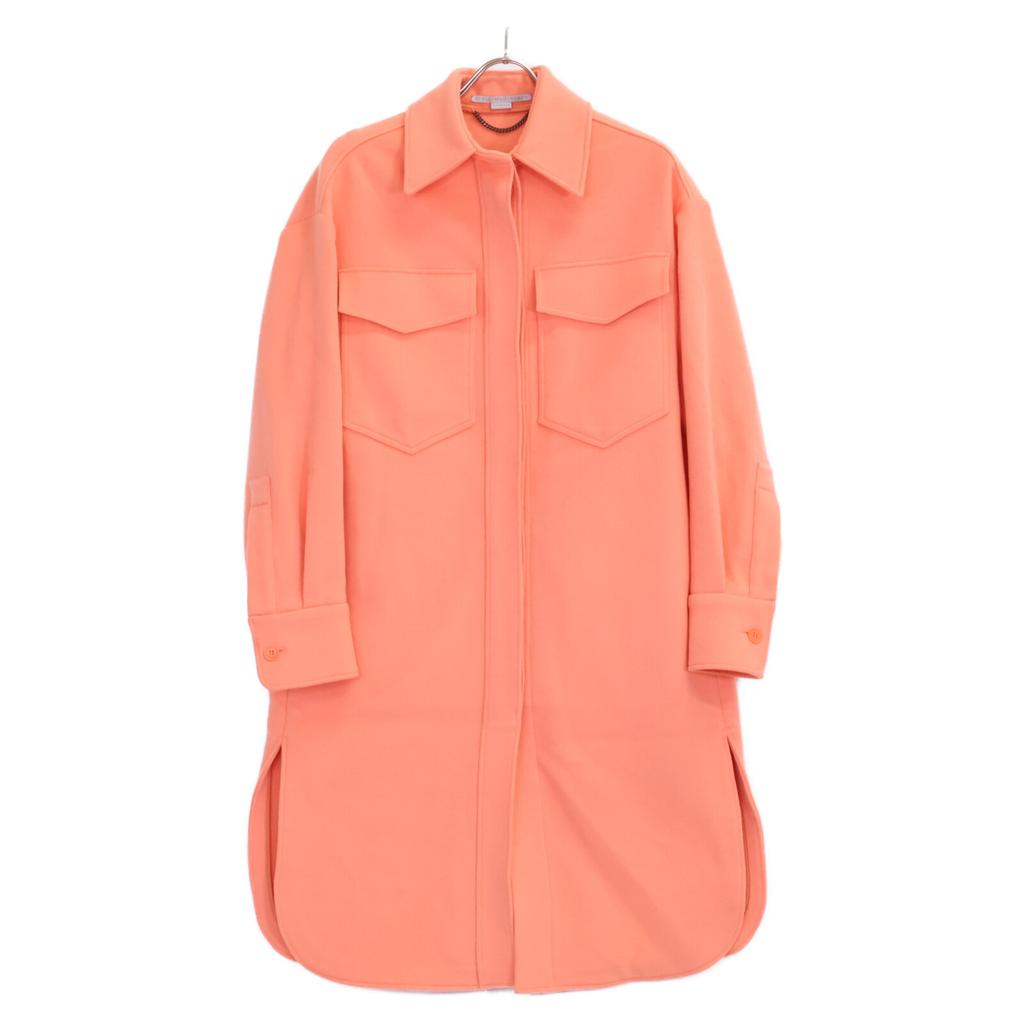 Stella Mccartney [Good Condition/domestic Regular] 603862 SPB11 Wool Oversized Soutien Collar Coat 34 Salmon pinkUsed