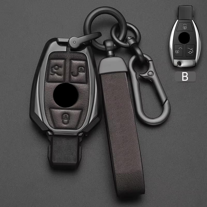 2025 Hot Car Sticker Alloy Style Car Key Case Cover Shell Fob For Mercedes Benz A B C E G Class C200 C300 E350 W205 E260L GLK A4