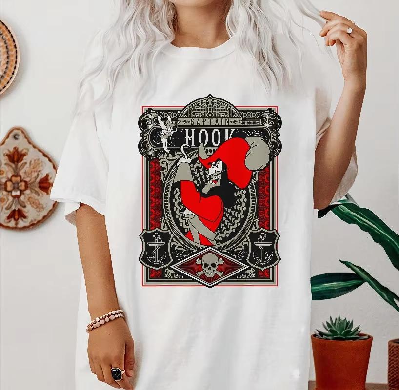Peter Pan Captain Hook Poster TShirt Captain Hook Shirt Disneyland Family Matching Shirt WDW Epcot Theme Park