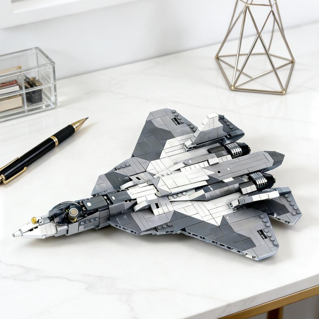 Stealth Fighter Jet Building Blocks, Military Aircraft Model, DIY Bricks, STEM Collectible Toy