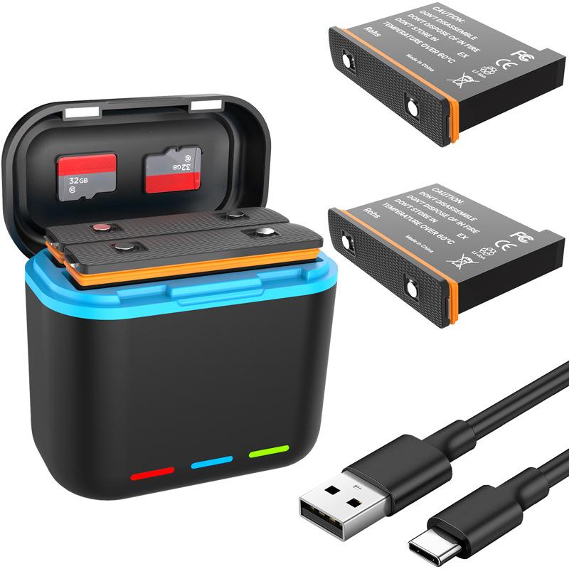 For Insta360 X3 Dual Battery Charger Action Camera Portable Fast Charging Case