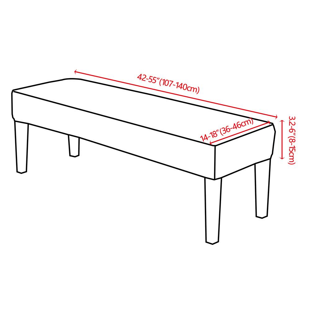 Bench Cover Stretch Spandex Piano Stool Cover Long Ottoman Cover Solid Color Changing Shoes Chair Slipcover Home Decor