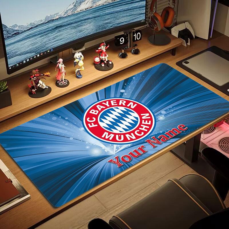 FC Bayern Munchen Custom Name Large Size Mouse Pad Large Gaming Table Cushion Non-slip Laptop Tablet Big Mousepad XXL Mat Mini PC Playmat With Lock ed