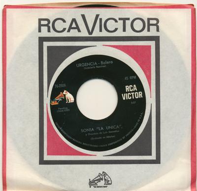 7inch Record SONIA "LA UNICA" - Urgencia / Adios Tristezai 762550 RCA Victor US Latin Used