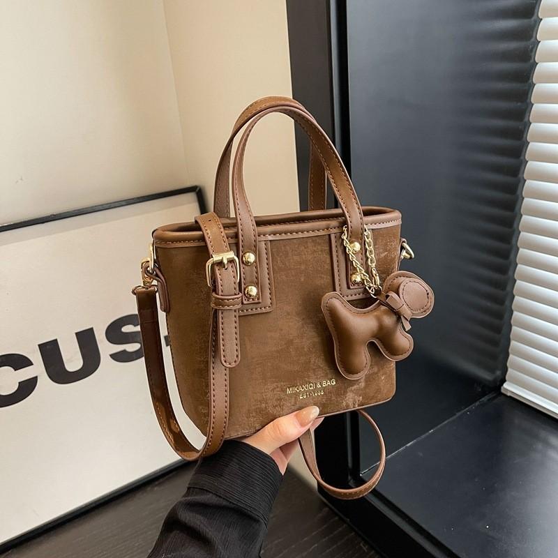 Trendy Pu Shoulder Bag For Women 2023 Autumn Winter Vintage Casual Water Bucket Bag