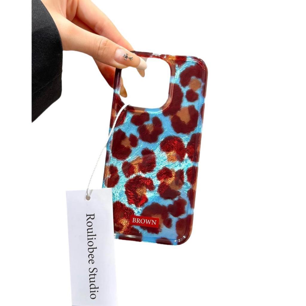The New Leopard Print Blue Planet Phone Case Is Suitable for The Apple 16promax Vortex Iphone15 Protective Case for Women
