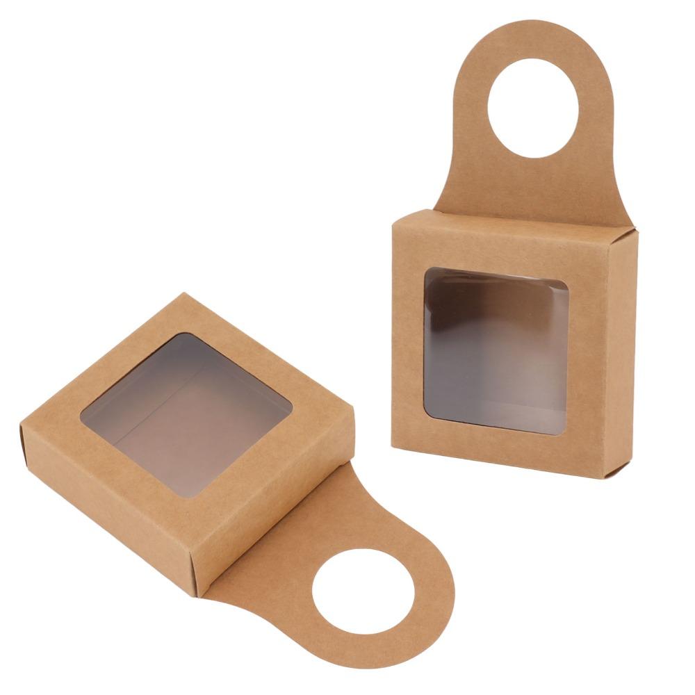 25PCS Kraft Paper Gift Box Hanging Hook Favor Box Hanging Bottle Hanger Box  Home Decoration