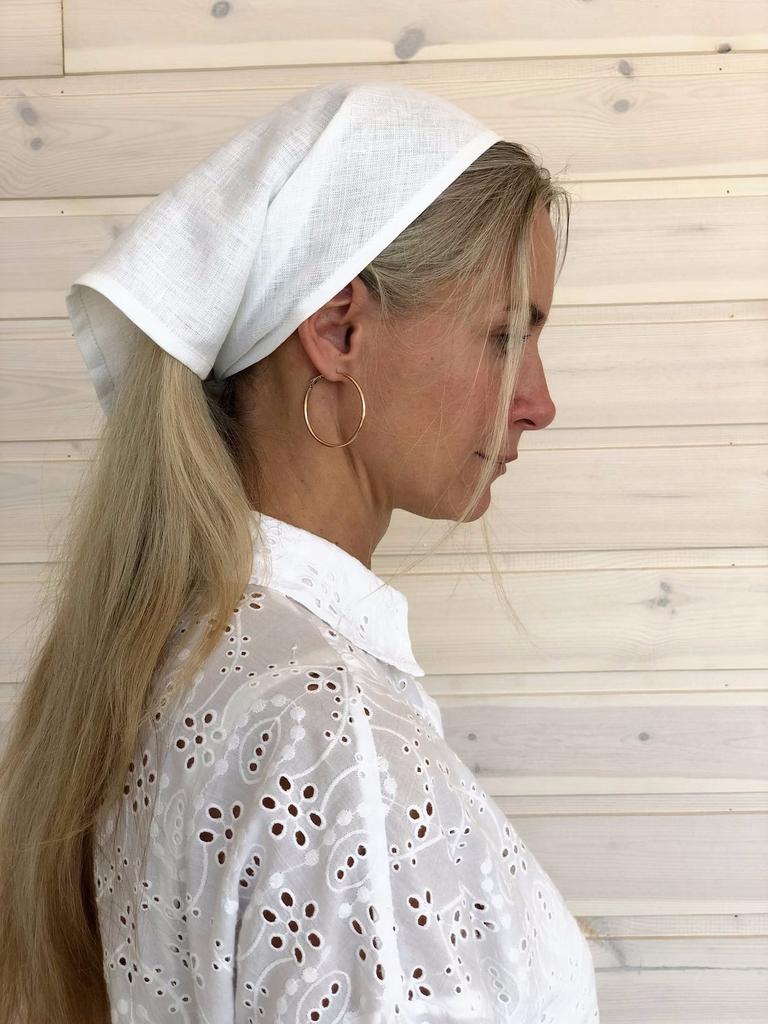 Foulard Uni Élégant Foulard Triangle Blanc Bandeaux pour Cheveux Bandeaux Turban pour Femmes Bandana Rétro Accessoires pour Cheveux