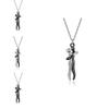 Romantic Couple Embrace Necklace Geometric Design 925 Silver Pendant Necklace