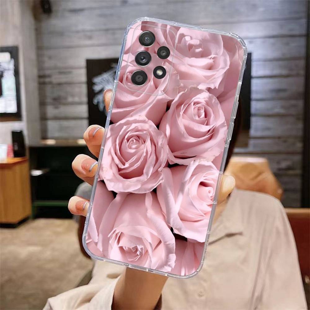 

Red Rose Flower Colorful Phone Case For Samsung Galaxy A,71,70,52,51,40,31,50,50S,30S,21S,12,10,Note20ultra Transparent Cover samsunga50s