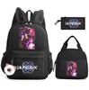 Cartoon Demon Hunters Printed Backpack Lunch Bag Pencil Case for Children Student Schoolbag Girl Kid Gift Women Travel Bag