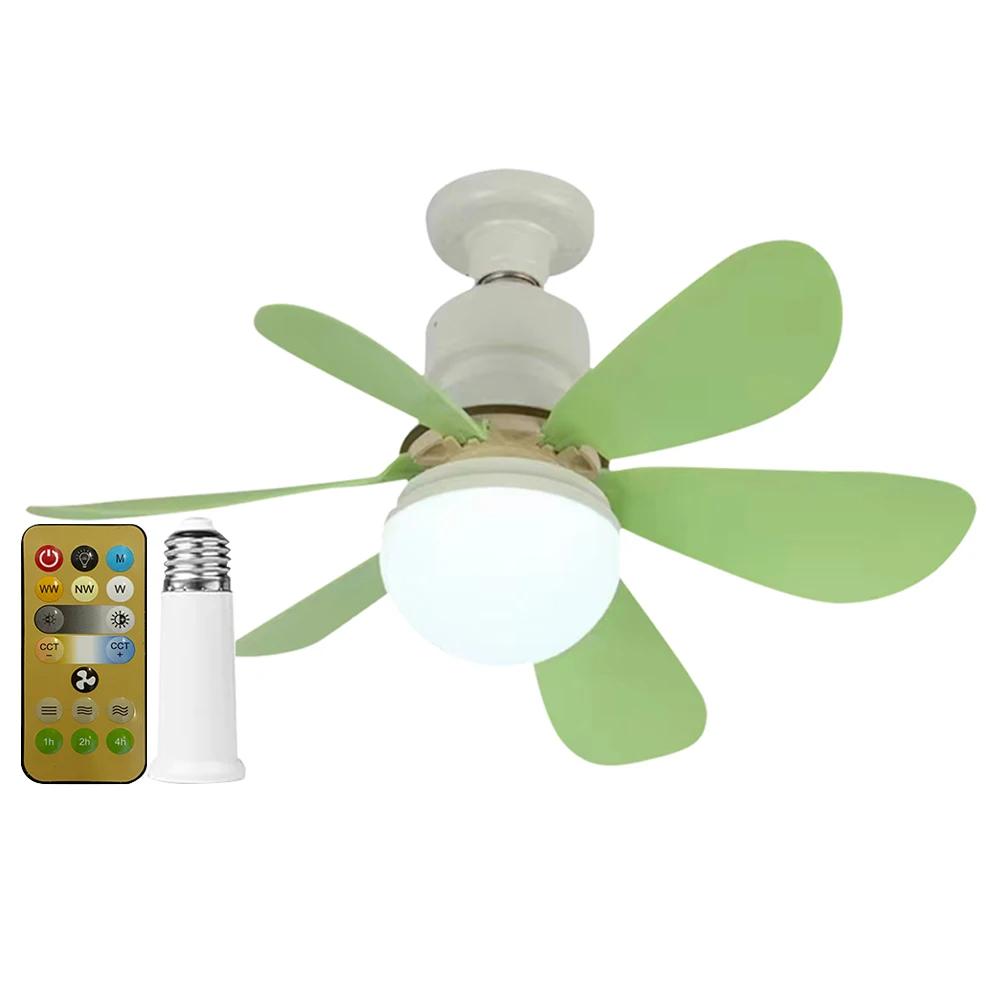 E27 Fassung Ventilator LED Licht E27 Sockel 42cm Innen Deckenventilator Licht Dimmbar Flacher Deckenventilator für Schlafzimmer Wohnzimmer Küche