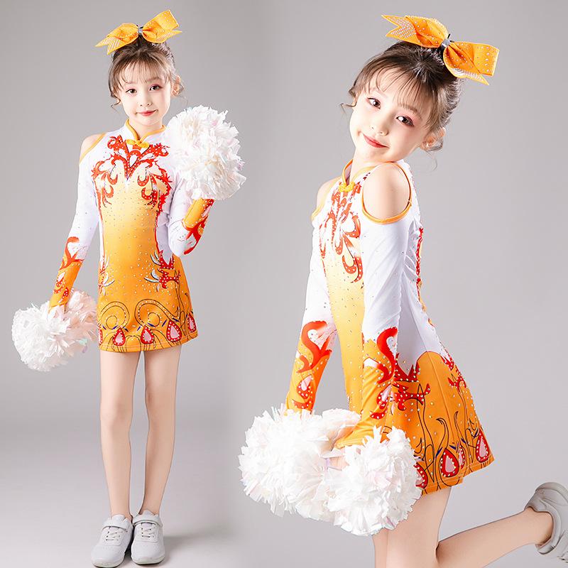 Chinese-style Cheerleading Uniforms Performance Costume Team