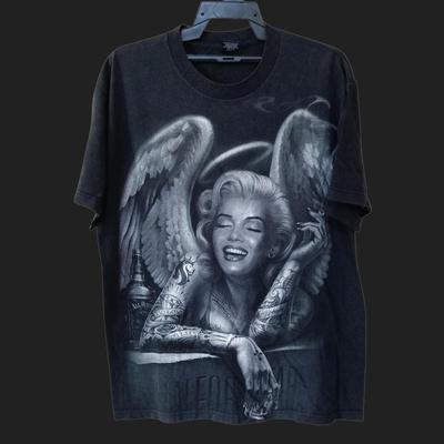 Vintage 90's Marilyn Monroe American Actress And Model Black Large T Shirt Marilyn Monroe Blonde Bombshell Shirt Size L