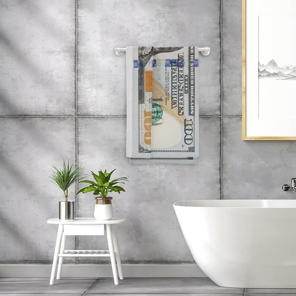 White 100 Dollar Bill Patterned Beach Towel Microfiber Soft Boys Beach Towels Large Size Bath Pool Spa Travel Bathroom Towels Quick Dry Sand Proof