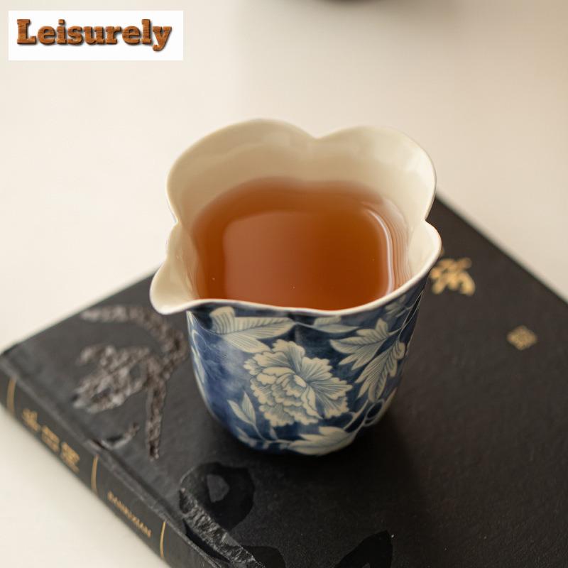 150ML Soda Glasur Yuan Blau und Weiß Keramik Teekanne Teeverteiler Cha Hai Spender Gerechtigkeitsbecher Fair Becher Teegeschirr Zubehör