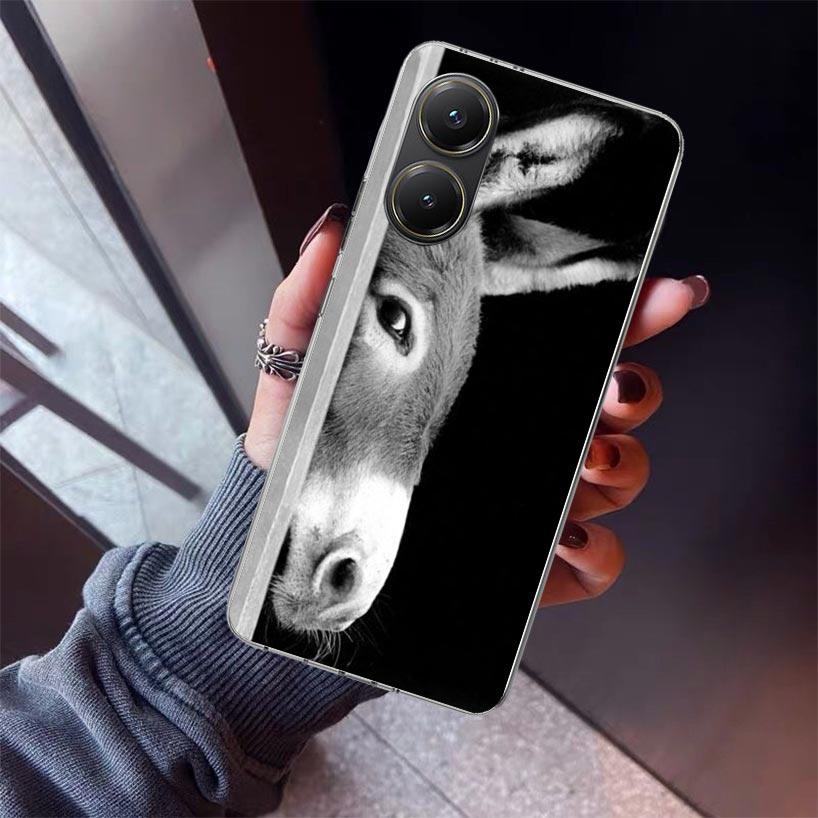 Funny Donkey Phone Case For Xiaomi Poco X5 X6 X7 Pro F7 Ultra M7 Redmi 15C 15 13C 13 12C 12 10 10C 10A 9 9C 9T 9A Cover Poco X3