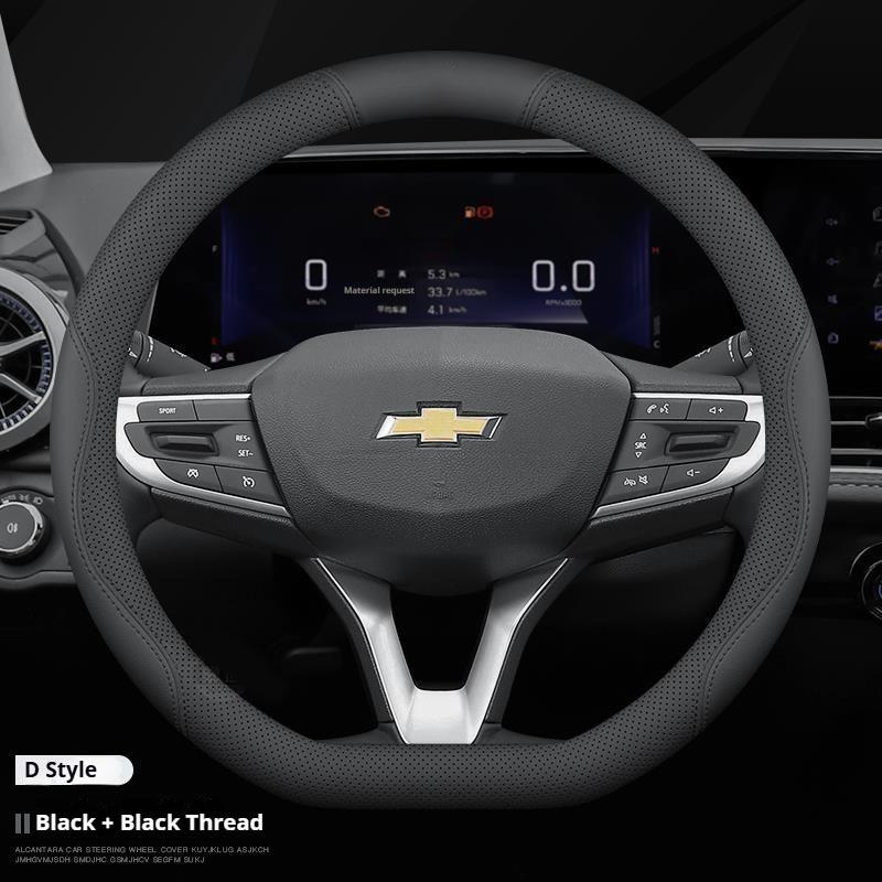 Leren Stuurwielhoes voor Chevrolet Aveo Cruze Spark Orlando Prisma Sail Tracker Silverado Camaro Equinox Accessoires