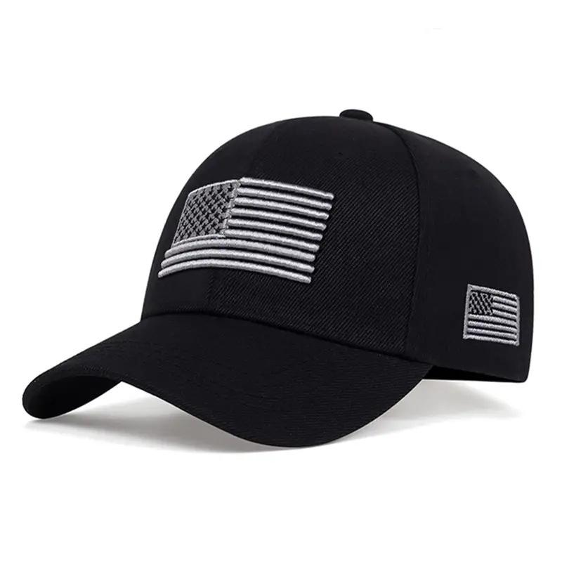 Unisex  Luxury High Quality American Flag Side Embroidery Baseball Cap Spring and Autumn Outdoor Adjustable Casual Sunscreen Hat