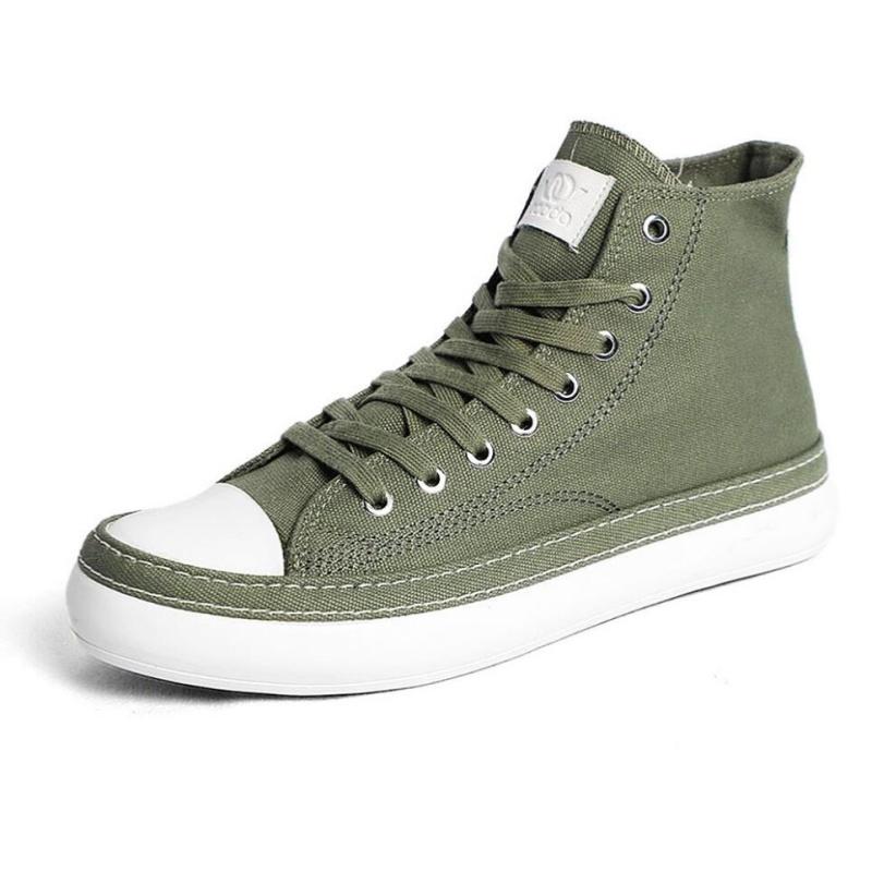 Men's High Top Canvas Shoes Black White Men Casual Sneakers Fashion Lace-up Vulcanize Shoes Cool Street Sports Brand Flats