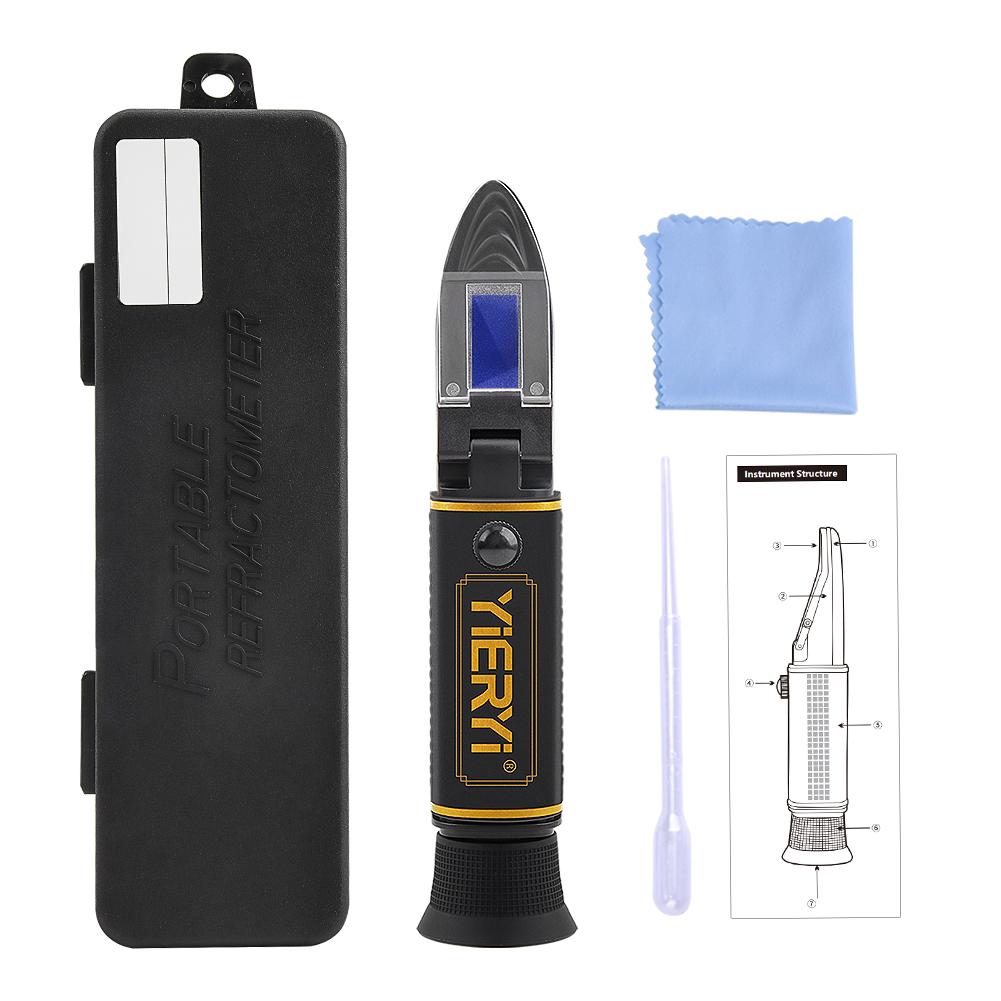 YAGO Homebrew Hydrometer Beer Wine Refractometer Brix 0-32% SG Wort 1.000-1.120 Dual Scale Optical Tester for Brewing