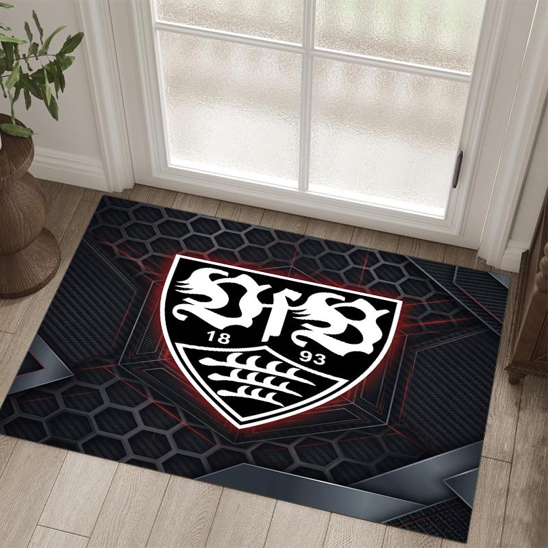 VfB Stuttgart Design Kristal Fluweel Tapijt Gezellig Niet?Antislip Bedrukt Tapijt Voor Slaapkamer Woonkamer Entree