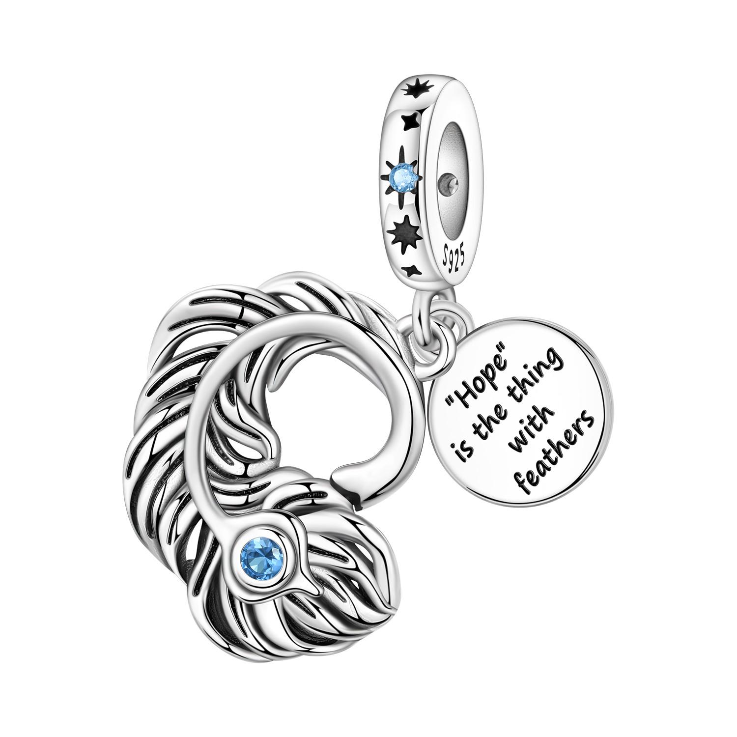 

Copper Sparkling Wings Lucky Symbol Pendants Bracelet Charms Fit Women Jewelry Party Beads Diy Trendy Gift