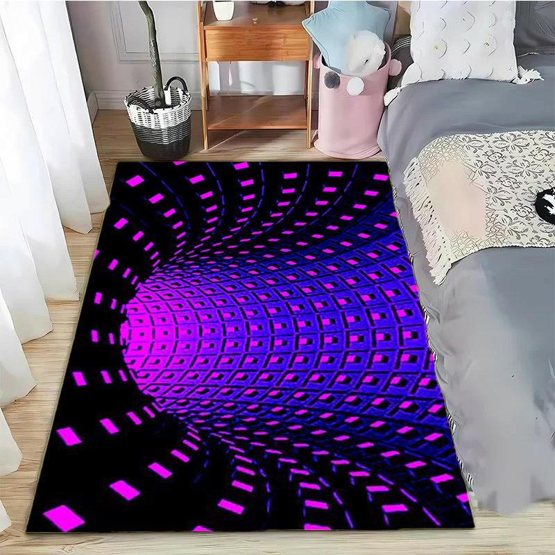3D Vortex Illusion Area Carpet Rug for Living Room Decor Bedroom  Abstract Geometric Optical Vertigo Carpet Non-slip Floor Mat