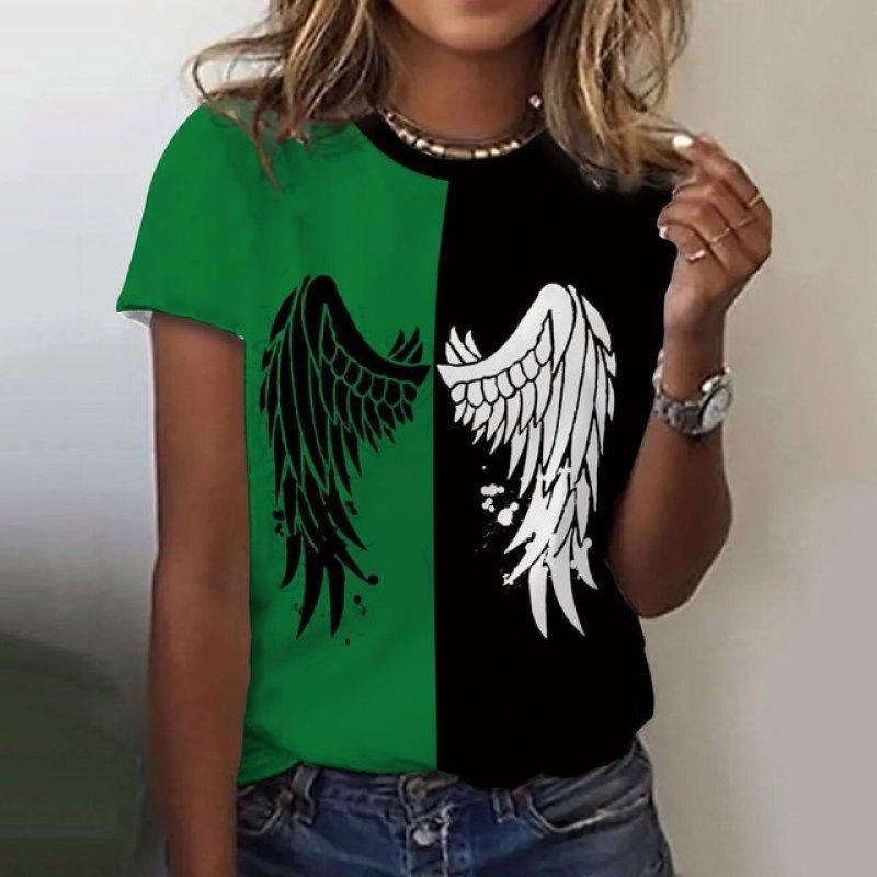 Fashion Wings 3D Print T-Shirts Women Summer O-Neck Short Sleeve T Shirt Harajuku Tops Y2k Casual Oversized Tees Female Clothing