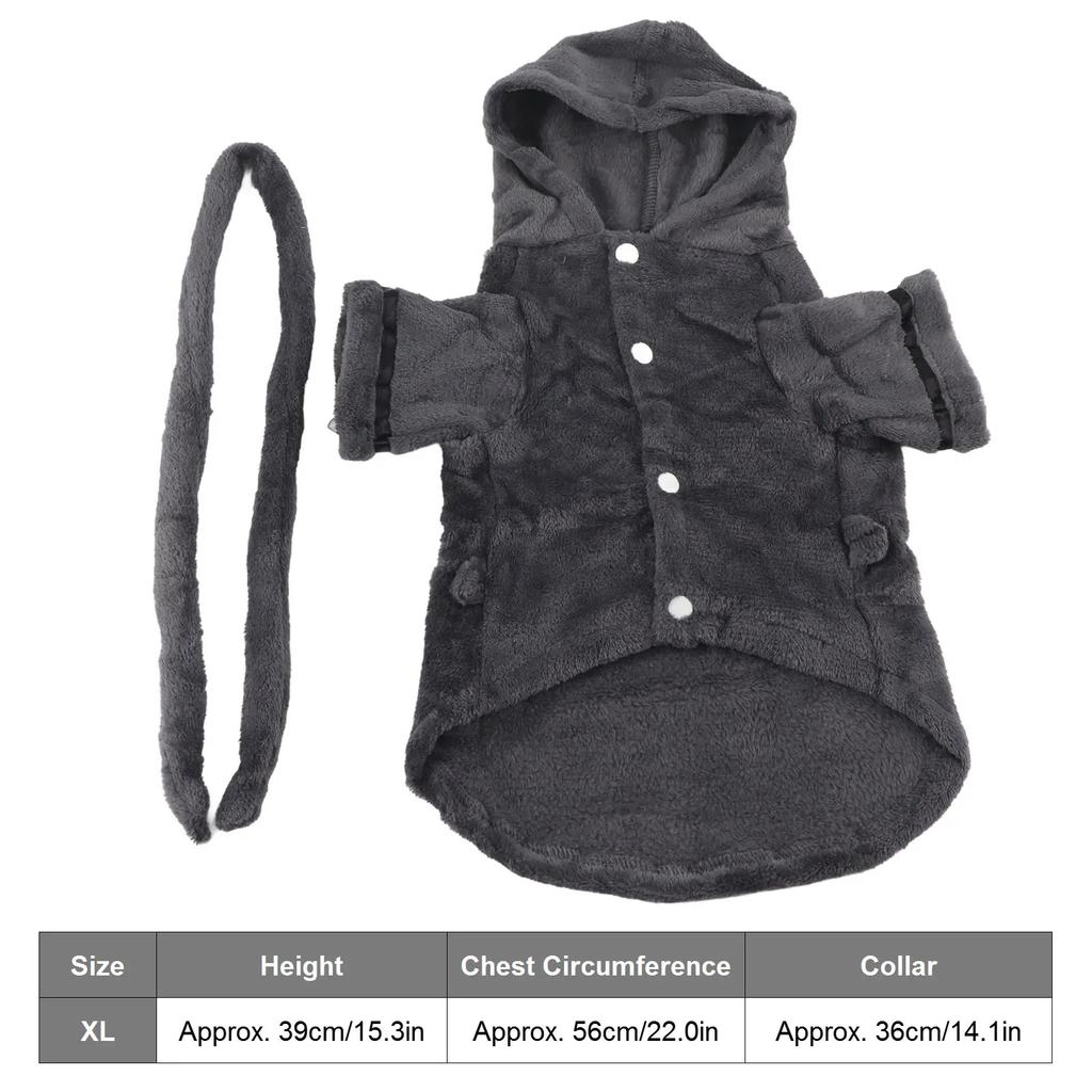 Pet Bathrobe Plush Soft Absorbent Dog Nightwear With Hood Waist Belt For Puppy Cats