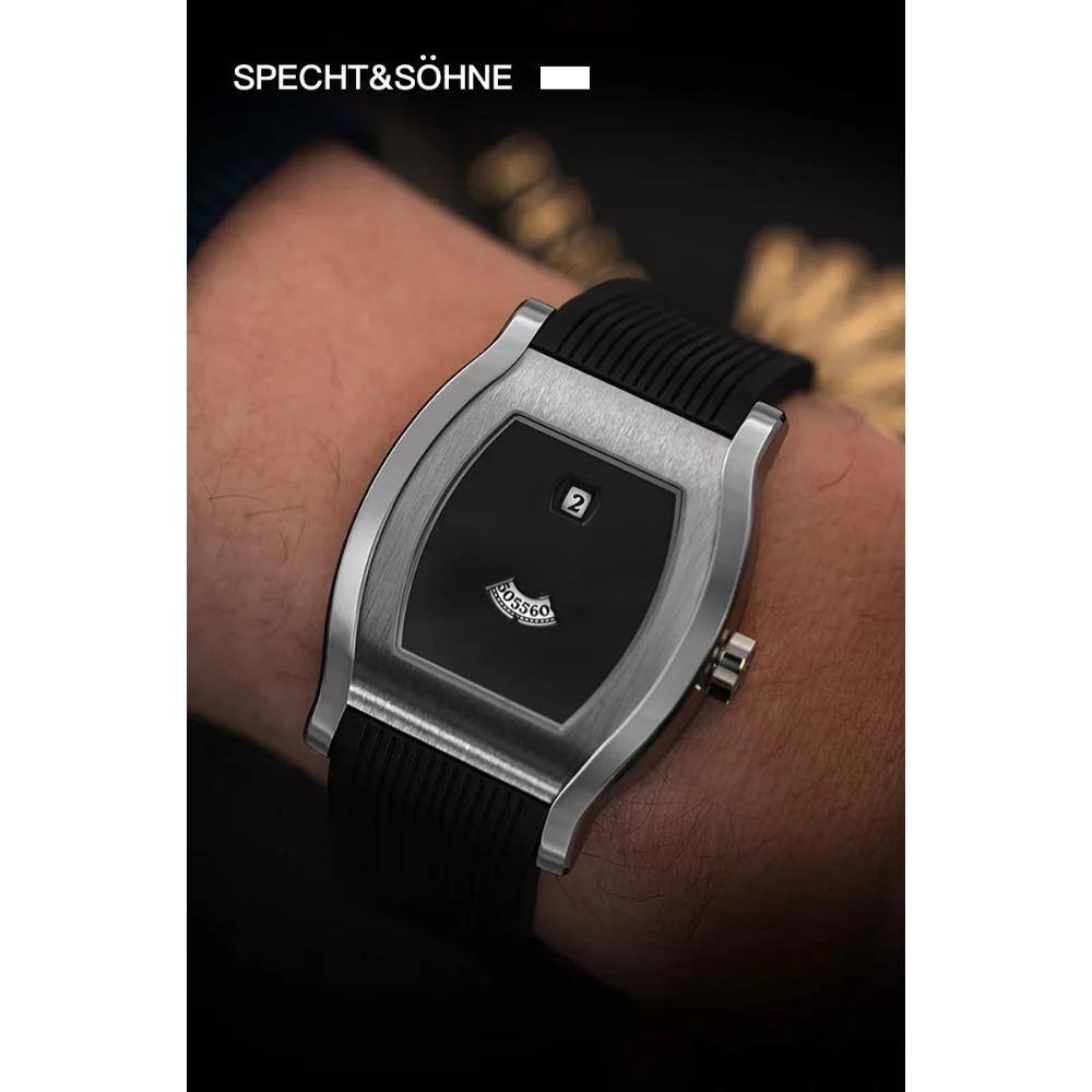 Specht & Söhne Men's Automatic Watch | Luxury Jump Hour Mechanical Wristwatch Stainless Steel Sapphire Crystal Reloj