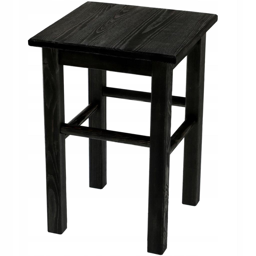 KADAX Sgabello in Legno da Cucina Sgabello Sedia 43,5cm Solido Nero