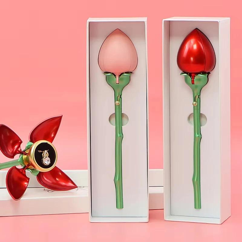 Dustproof Flower Proposal Ring Box Elegant Pink Auto Blooming Jewelry Box Waterproof Red Rose Ring Box Valentine's Day