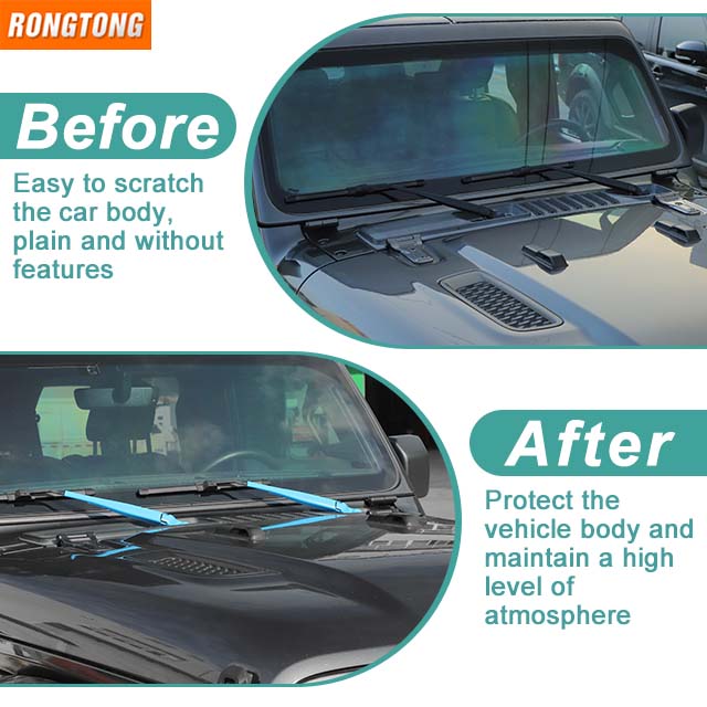 Vente Chaude Décoration Essuie-Glace Avant et Arrière Cache Lame d'Essuie-Glace Bouclier de Fenêtre Garniture pour Jeep Wrangler JL 2018+