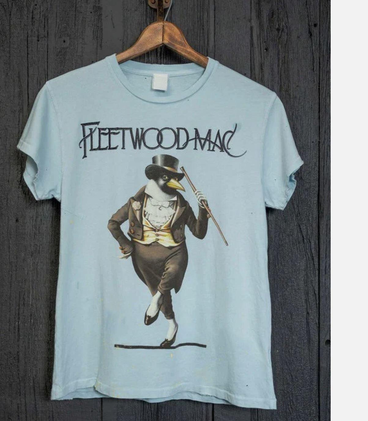 

Редкая футболка с коротким рукавом Fleetwood Mac, светло-голубая, винтажная 4XL