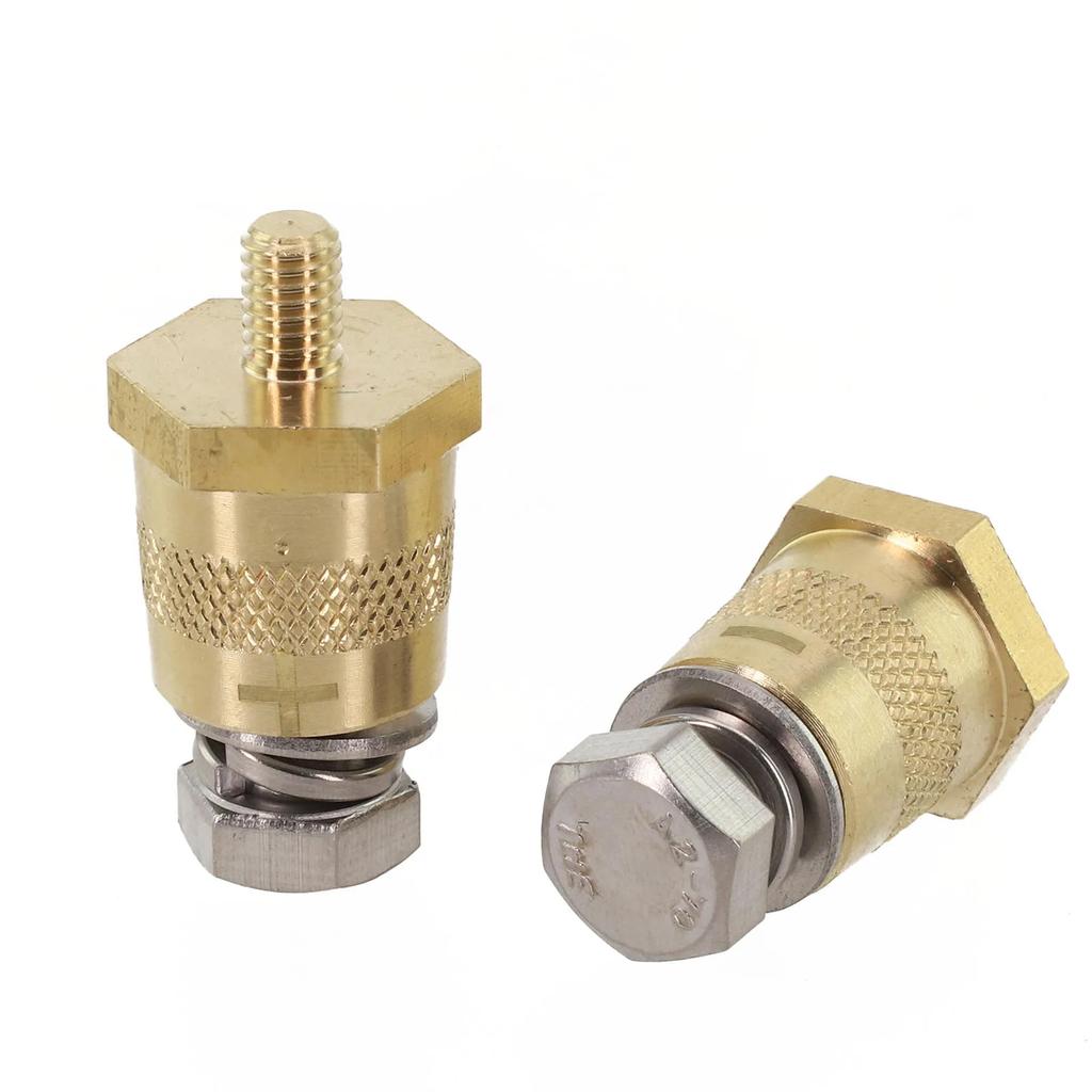 Car Battery Connector Car Battery Connection Terminals For M6 Thread Brass Battery Poles Adapter With 2 Screws