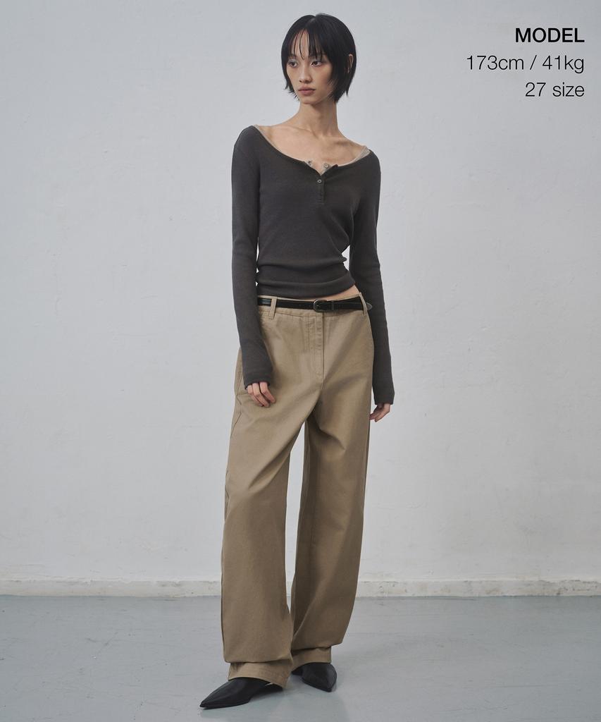 MUSINSA STANDARD WOMAN Curved Chino Pants [Beige]